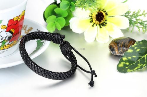 Men's Women's Wrap Braided Leather Bracelet Cuff Bangle Adjustable Wristband