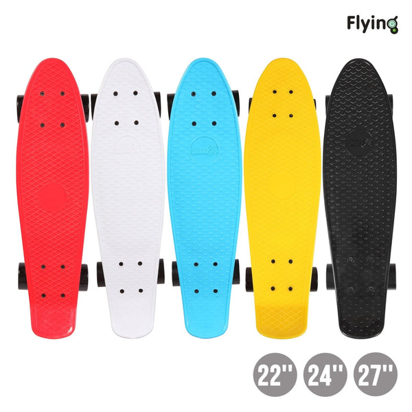 22"/24"/27"Retro Mini Skateboard Cruiser Style Complete Deck Plastic Skate Board